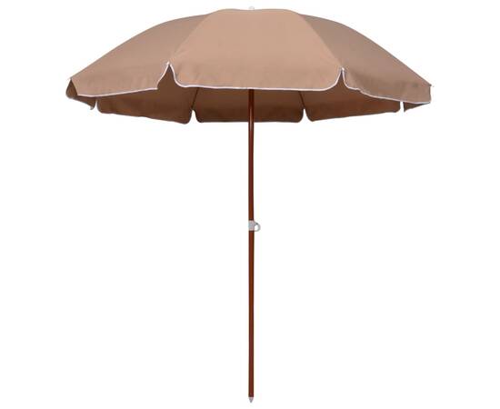 Umbrelă de soare cu stâlp din oțel, gri taupe, 240 cm