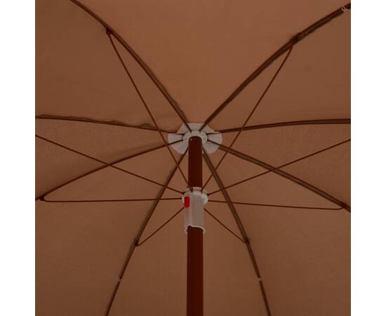 Umbrelă de soare cu stâlp din oțel, gri taupe, 240 cm, 4 image