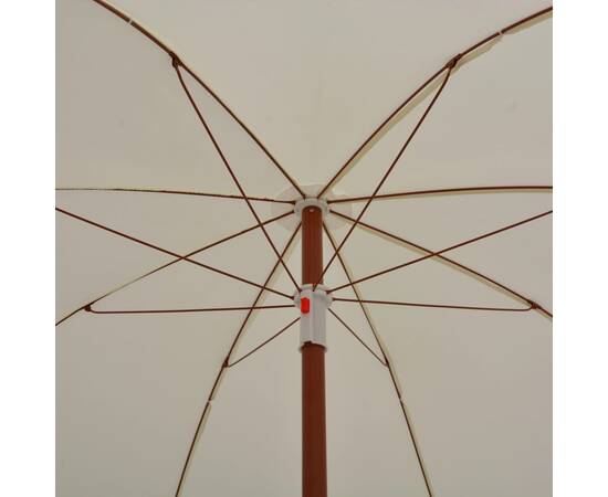 Umbrelă de soare cu stâlp din oțel, nisipiu, 180 cm, 2 image
