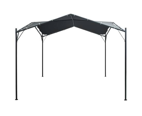Pavilion cort foișor copertină, antracit, 3 x 3 m, oțel, 2 image