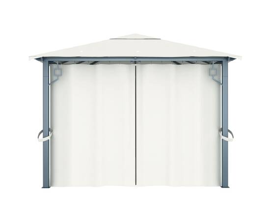 Pavilion cu perdele, crem, 400 x 300 cm, aluminiu, 7 image