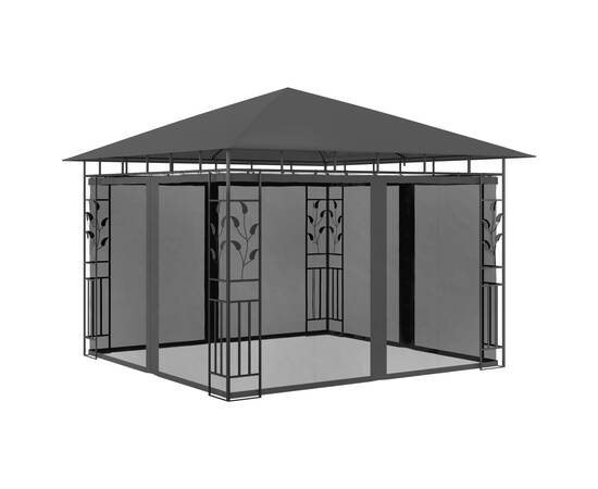 Pavilion cu plasă anti-țânțari, antracit, 3x3x2,73 m, 180 g/m²