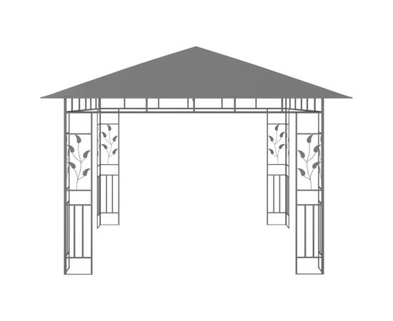 Pavilion cu plasă anti-țânțari, antracit, 3x3x2,73 m, 180 g/m², 4 image