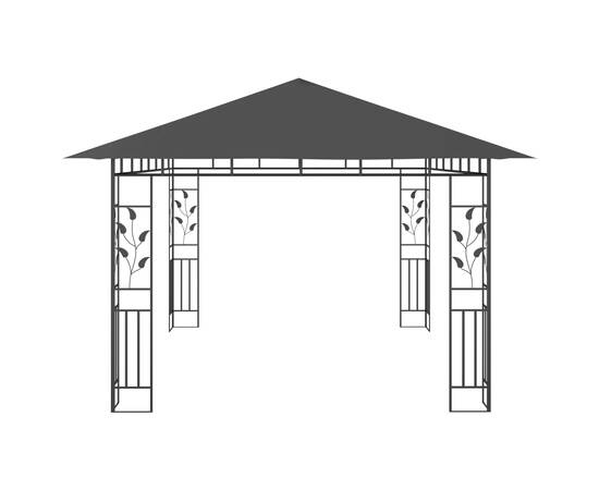 Pavilion cu plasă anti-țânțari, antracit, 4 x 3 x 2,73 m, 4 image