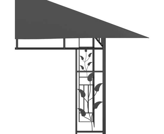 Pavilion cu plasă anti-țânțari, antracit, 4 x 3 x 2,73 m, 5 image