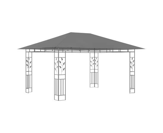 Pavilion cu plasă anti-țânțari, antracit, 4 x 3 x 2,73 m, 2 image