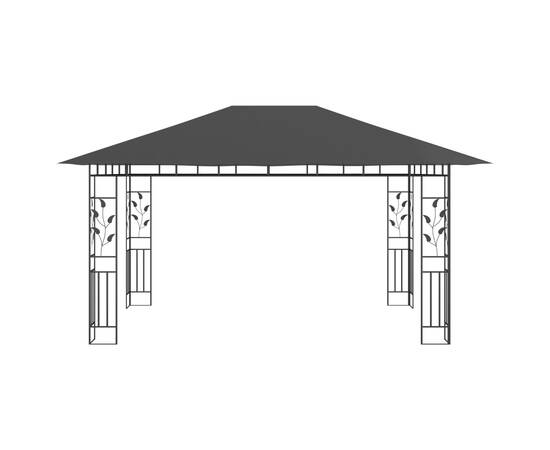 Pavilion cu plasă anti-țânțari, antracit, 4 x 3 x 2,73 m, 3 image