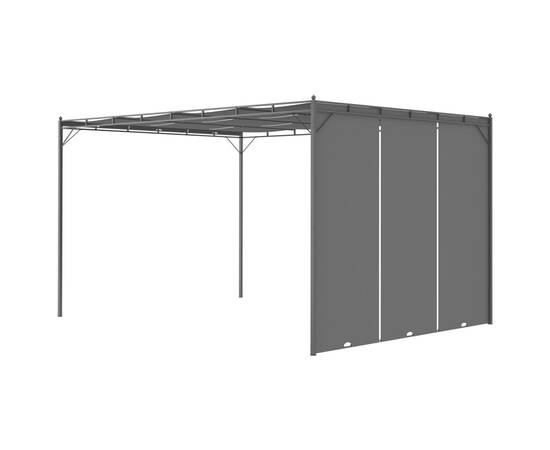 Pavilion de grădină cu perdea laterală, antracit, 4x3x2,25 m, 4 image