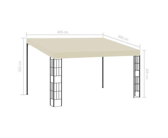 Pavilion de perete, crem, 3 x 4 m, material textil, 6 image