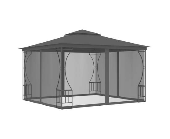 Pavilion cu plase, antracit, 300 x 300 x 265 cm