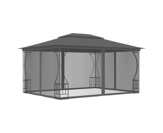 Pavilion cu plase, antracit, 300 x 400 x 265 cm