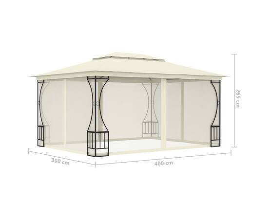 Pavilion cu plase, crem, 300 x 400 x 265 cm, 6 image