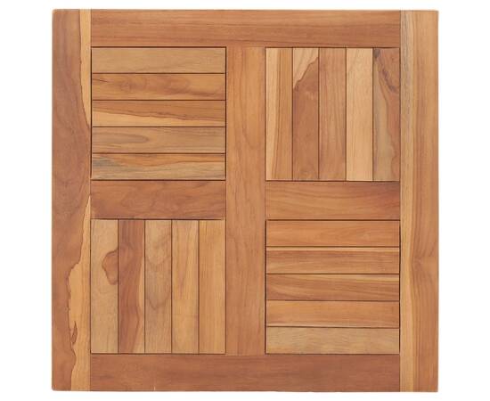 Blat de masă, 60 x 60 x 2,5 cm, lemn masiv de tec, 3 image