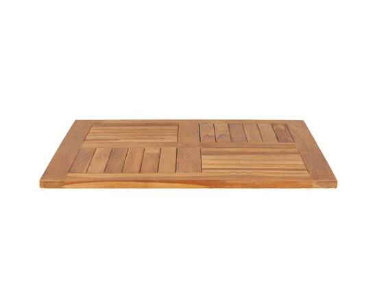 Blat de masă pătrat, 80 x 80 x 2,5 cm, lemn masiv de tec, 4 image