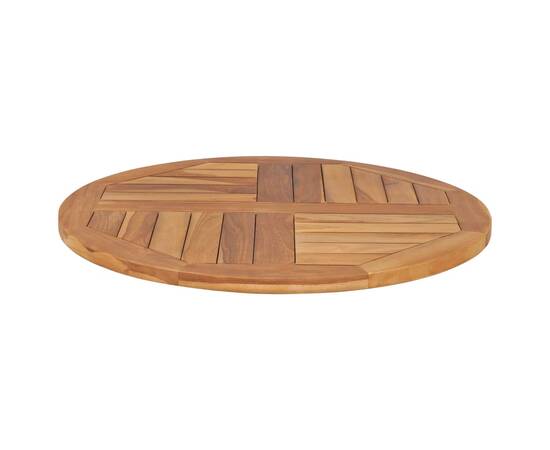 Blat de masă rotund, 70 cm, lemn masiv de tec, 2,5 cm, 4 image