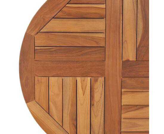 Blat de masă rotund, 70 cm, lemn masiv de tec, 2,5 cm, 5 image