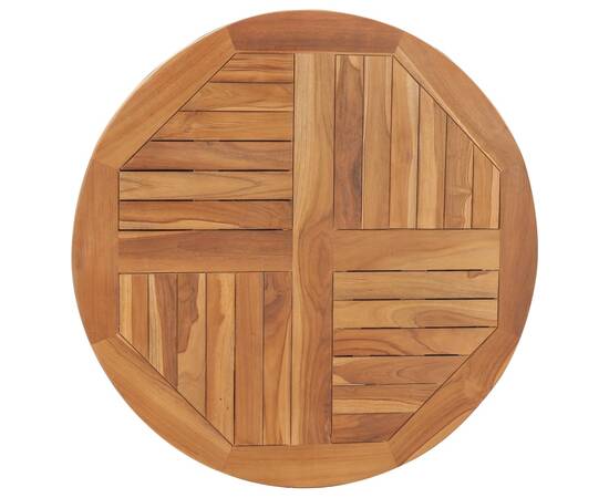 Blat de masă rotund, 80 cm, lemn masiv de tec, 2,5 cm, 3 image
