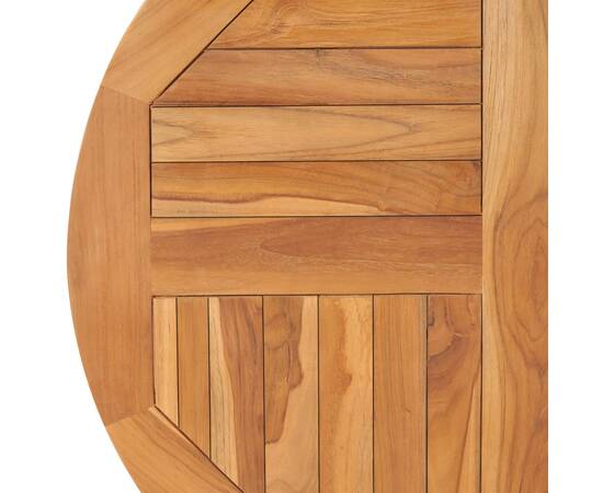Blat de masă rotund, 80 cm, lemn masiv de tec, 2,5 cm, 5 image