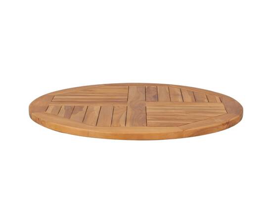 Blat de masă rotund, 80 cm, lemn masiv de tec, 2,5 cm, 4 image