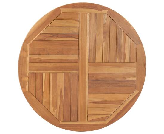 Blat de masă rotund, 90 cm, lemn masiv de tec, 2,5 cm, 3 image