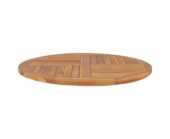 Blat de masă rotund, 90 cm, lemn masiv de tec, 2,5 cm, 4 image