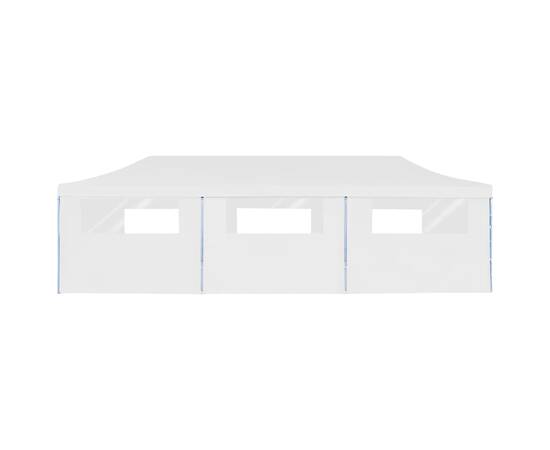 Cort petrecere pliabil cu 8 pereți laterali, alb, 3 x 9 m, 6 image