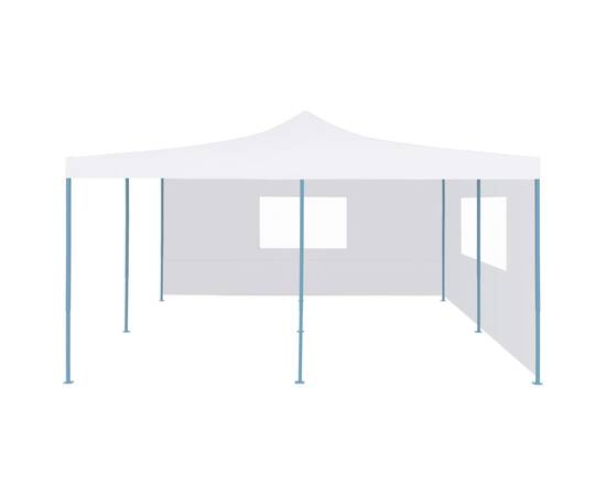 Pavilion pliabil cu 2 pereți laterali, alb, 5 x 5 m, 2 image