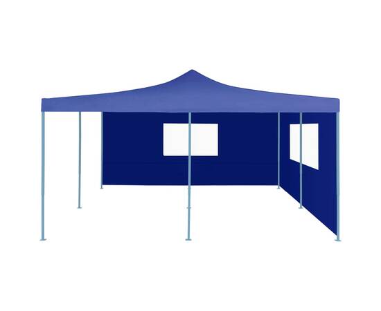 Pavilion pliabil cu 2 pereți laterali, albastru, 5 x 5 m, 2 image