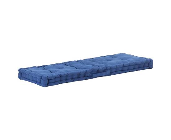 Pernă podea canapea din paleți, bleu, 120 x 40 x 7 cm, bumbac