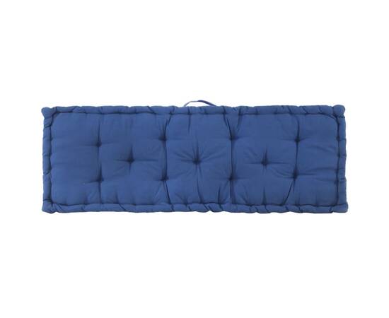 Pernă podea canapea din paleți, bleu, 120 x 40 x 7 cm, bumbac, 5 image
