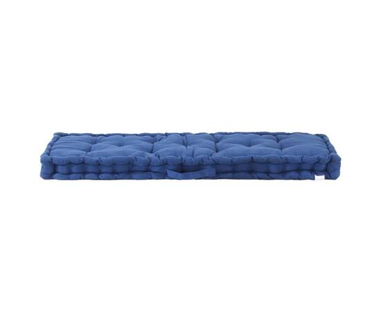 Pernă podea canapea din paleți, bleu, 120 x 40 x 7 cm, bumbac, 3 image