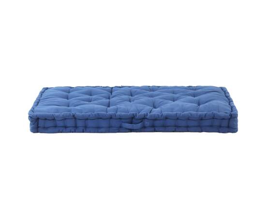 Pernă podea canapea din paleți, bleu, 120 x 80 x 10 cm, bumbac, 3 image
