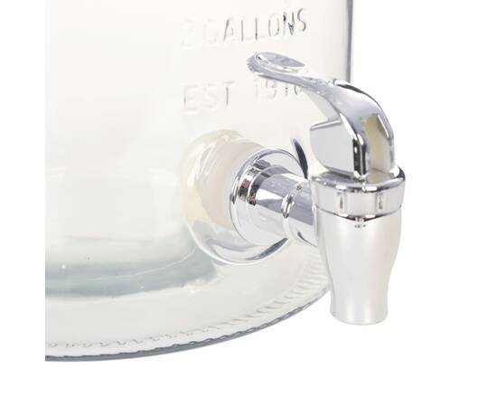 Dozator de apă xxl cu robinet, transparent, 8 l, sticlă, 4 image