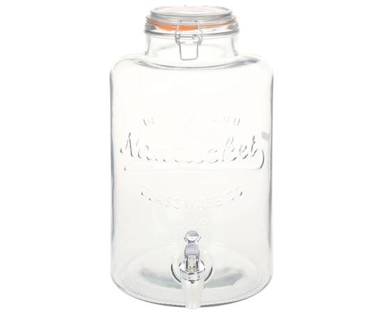 Dozator de apă xxl cu robinet, transparent, 8 l, sticlă, 2 image