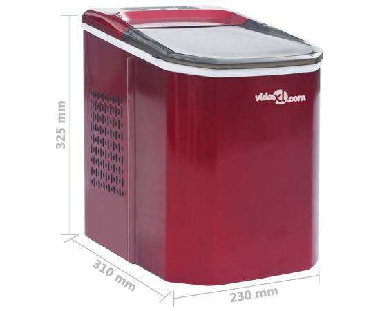 Aparat de făcut cuburi de gheață, roșu, 1,4 l, 15 kg / 24 h, 11 image