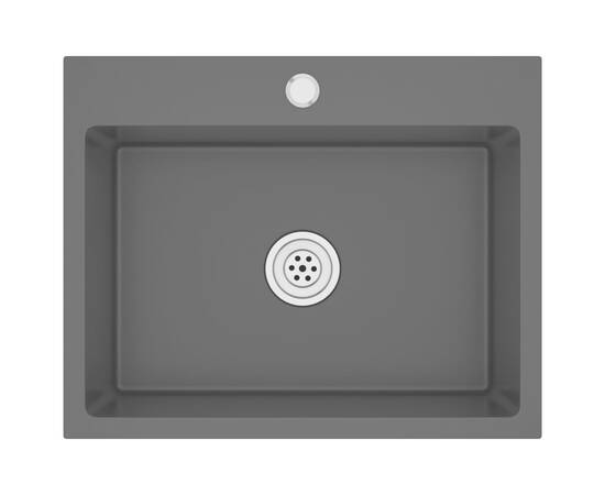 Chiuvetă de bucătărie, negru, oțel inoxidabil, 2 image
