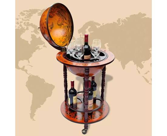 Bar tip glob pământesc stativ sticle de vin, lemn de eucalipt, 3 image