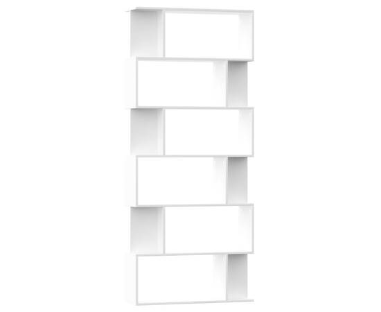 Bibliotecă/separator cameră, alb, 80x24x192 cm, pal, 2 image