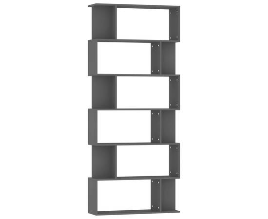 Bibliotecă/separator cameră, negru, 80 x 24 x 192 cm, pal, 2 image