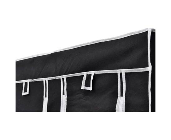 Dulapuri de haine, 2 buc., material textil,  negru, 5 image