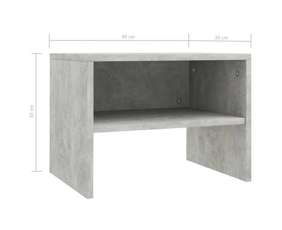Noptieră, gri beton, 40 x 30 x 30 cm, pal, 6 image