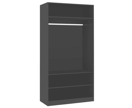 Șifonier, negru, 100x50x200 cm, pal, 2 image