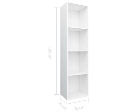 Bibliotecă/comodă tv, alb, 36 x 30 x 143 cm, pal, 11 image