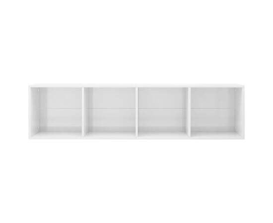 Bibliotecă/comodă tv, alb lucios, 36 x 30 x 143 cm, pal, 9 image