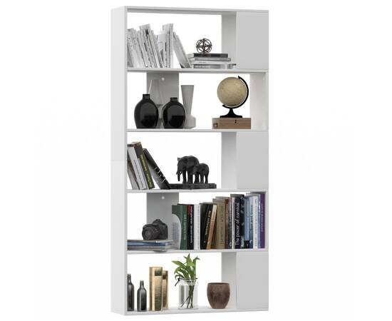 Bibliotecă/separator cameră, alb, 80x24x159 cm, pal, 3 image
