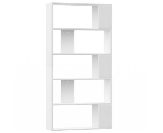 Bibliotecă/separator cameră, alb, 80x24x159 cm, pal, 2 image
