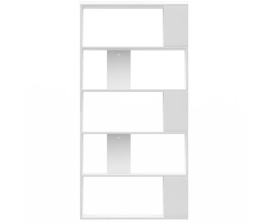 Bibliotecă/separator cameră, alb, 80x24x159 cm, pal, 5 image