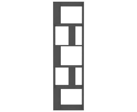 Bibliotecă/separator cameră, negru, 45x24x159 cm, pal, 5 image