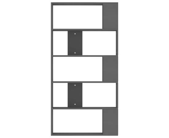 Bibliotecă/separator cameră, negru, 80x24x159 cm, pal, 5 image