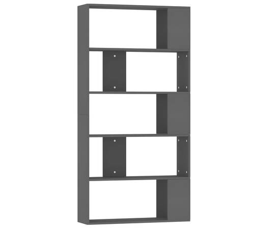 Bibliotecă/separator cameră, negru, 80x24x159 cm, pal, 2 image